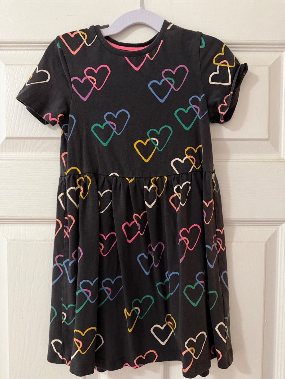Marks & Spencer Black Dress with Multicolor Heart Print